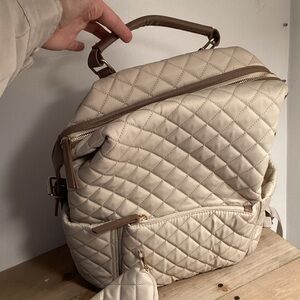 Tommy Bahama Quilted Tan Backpack
